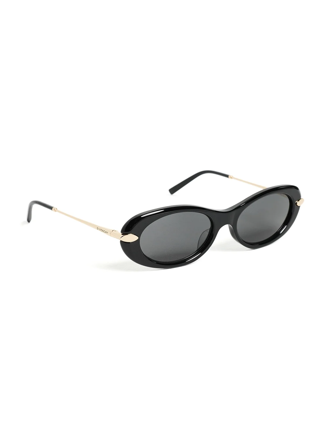 Givenchy Bold Oval Sunglasses Shiny Black / Smoke