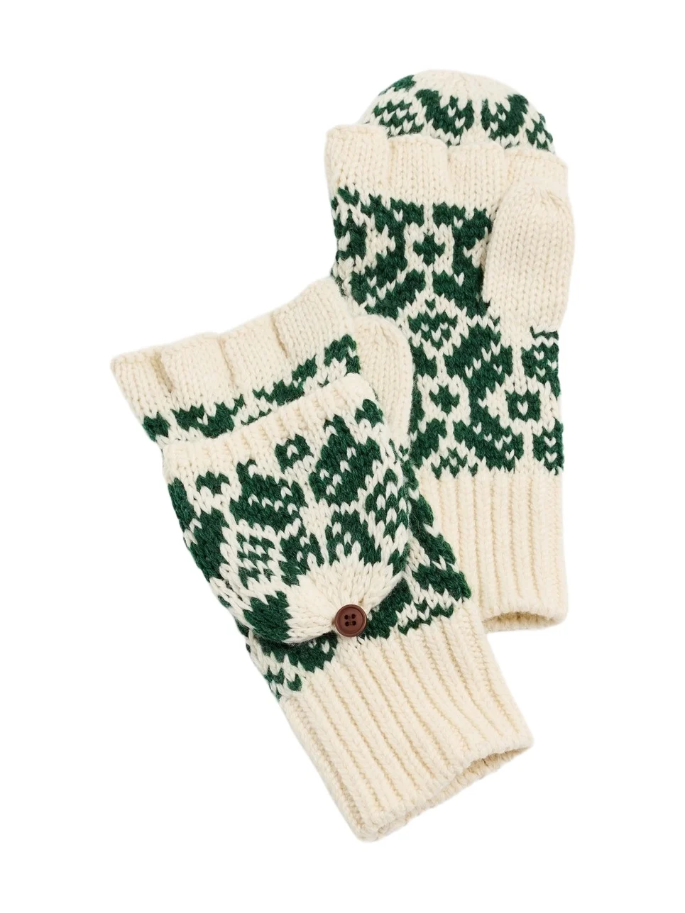 Diamond Fair Isle Pop Top Mittens Diamond Fair Isle Pop Top Mittens