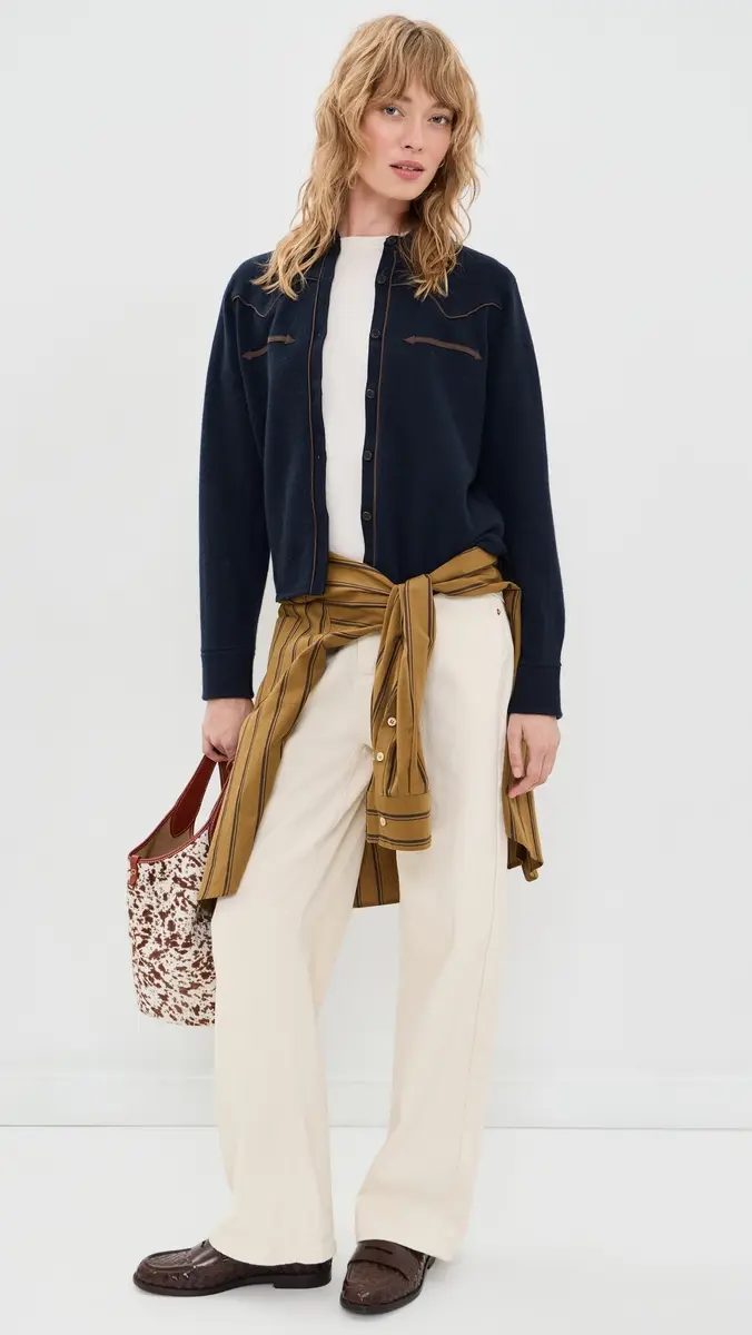 Guest In Residence Cropped Western Cashmere Button Down Shirt | Thumbnail 5 Guest In Residence Cropped Western Cashmere Button Down Shirt | Thumbnail 5