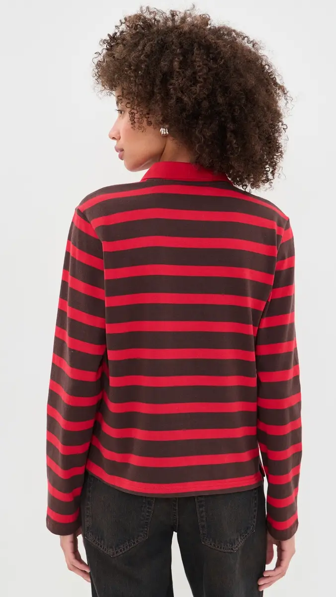 English Factory Striped Polo Knit Top | Thumbnail 3 English Factory Striped Polo Knit Top | Thumbnail 3