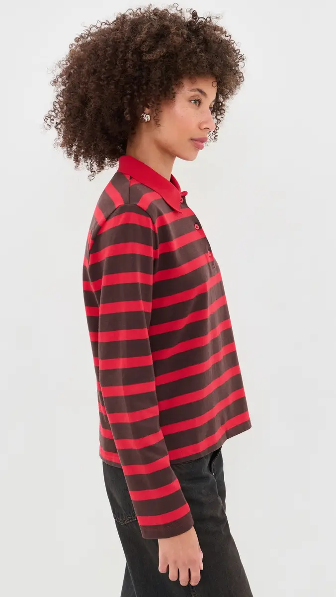 English Factory Striped Polo Knit Top | Thumbnail 4 English Factory Striped Polo Knit Top | Thumbnail 4