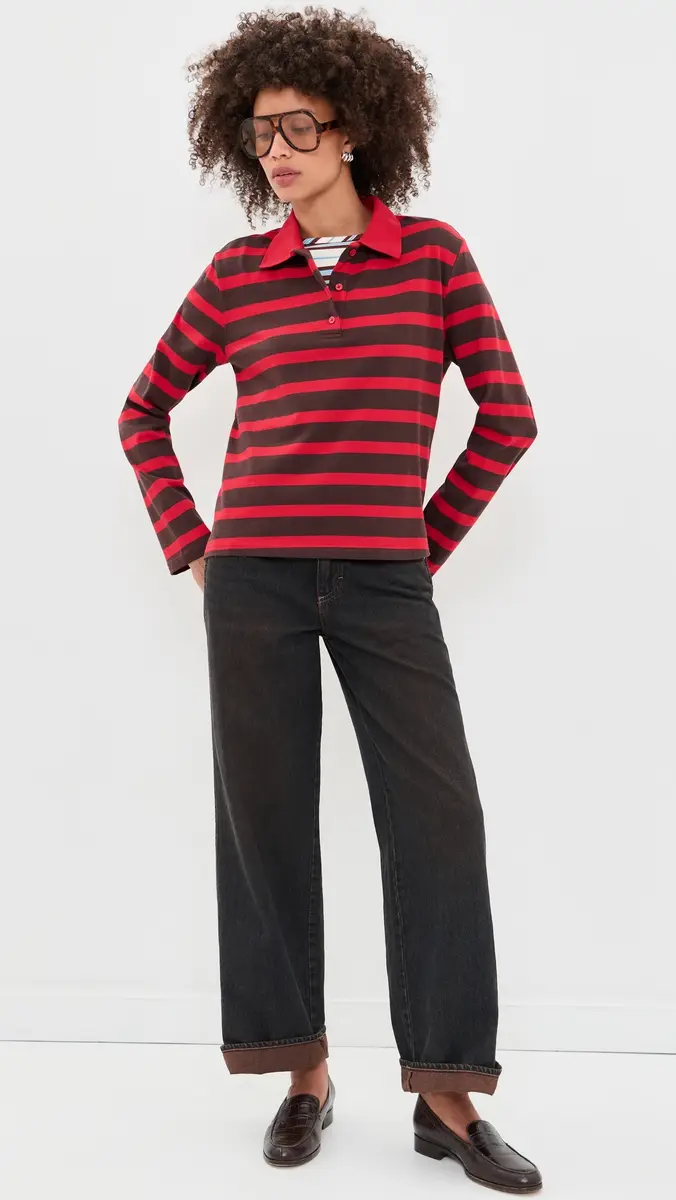 English Factory Striped Polo Knit Top | Thumbnail 5 English Factory Striped Polo Knit Top | Thumbnail 5