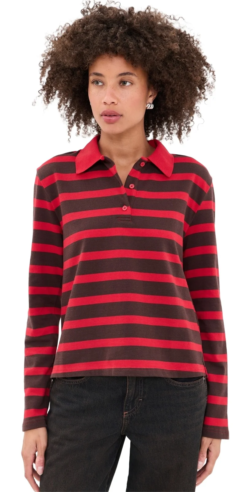 Striped Polo Knit Top Striped Polo Knit Top