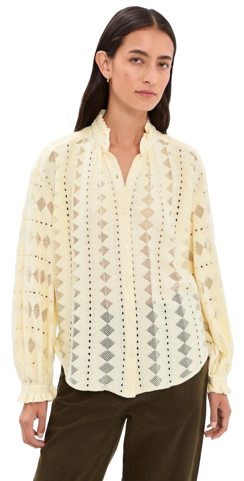 ALIX OF BOHEMIA Poet Savanna Lattice Blouse