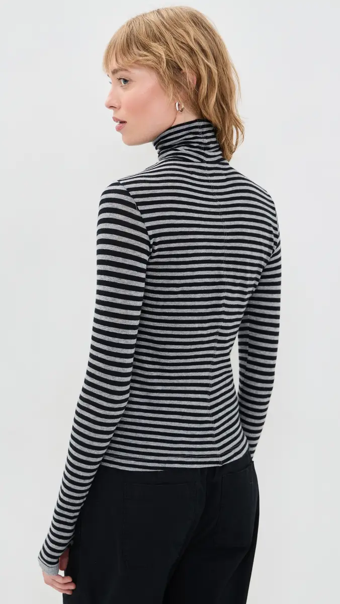ENZA COSTA New Classic Striped Turtleneck Top | Thumbnail 3
