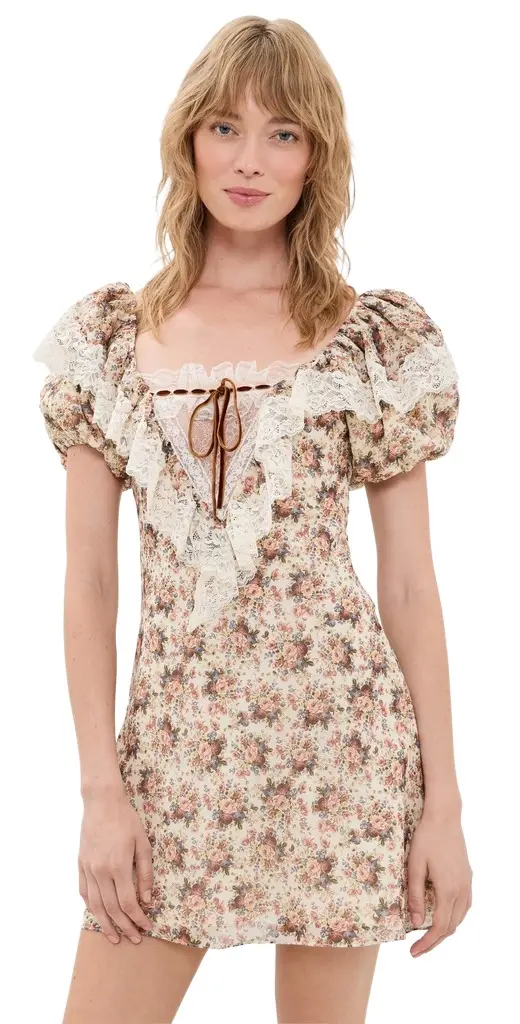 For Love & Lemons Betsy Floral Mini Dress