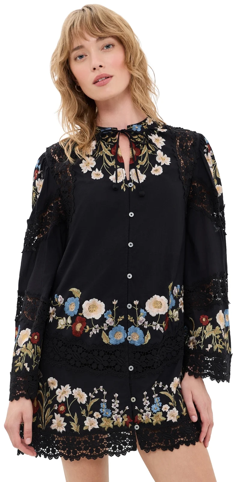 Ruwa Embroidered Flare Mini Dress Ruwa Embroidered Flare Mini Dress