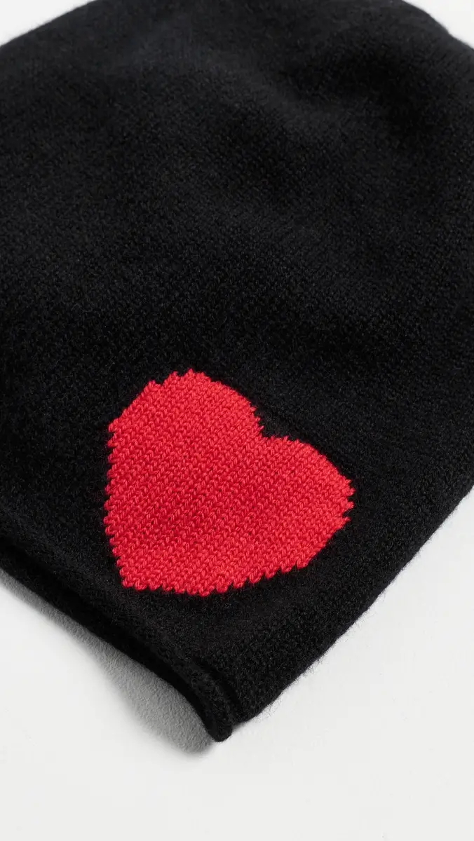 Carolina Amato Cashmere Blend Heart Beanie | Thumbnail 4 Carolina Amato Cashmere Blend Heart Beanie | Thumbnail 4