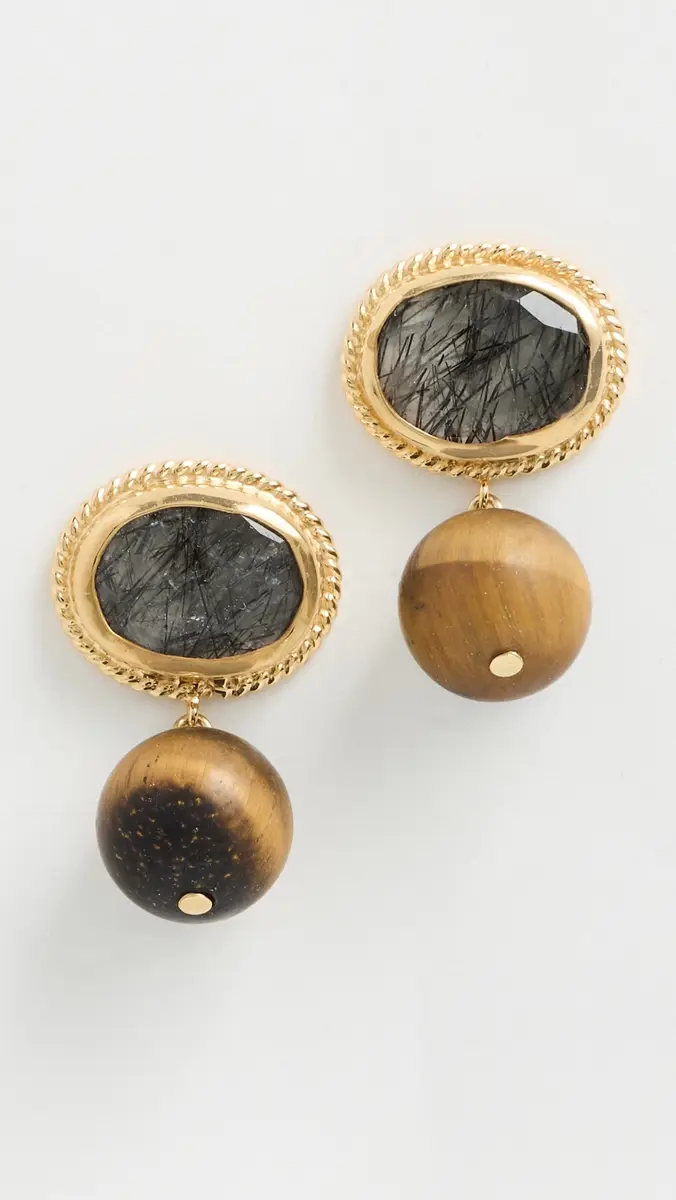CHAN LUU Black Rutilated Quartz Earrings | Thumbnail 2 CHAN LUU Black Rutilated Quartz Earrings | Thumbnail 2
