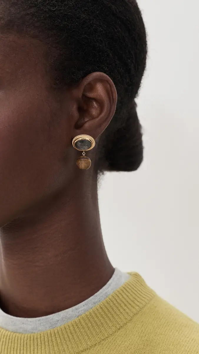 CHAN LUU Black Rutilated Quartz Earrings | Thumbnail 3 CHAN LUU Black Rutilated Quartz Earrings | Thumbnail 3