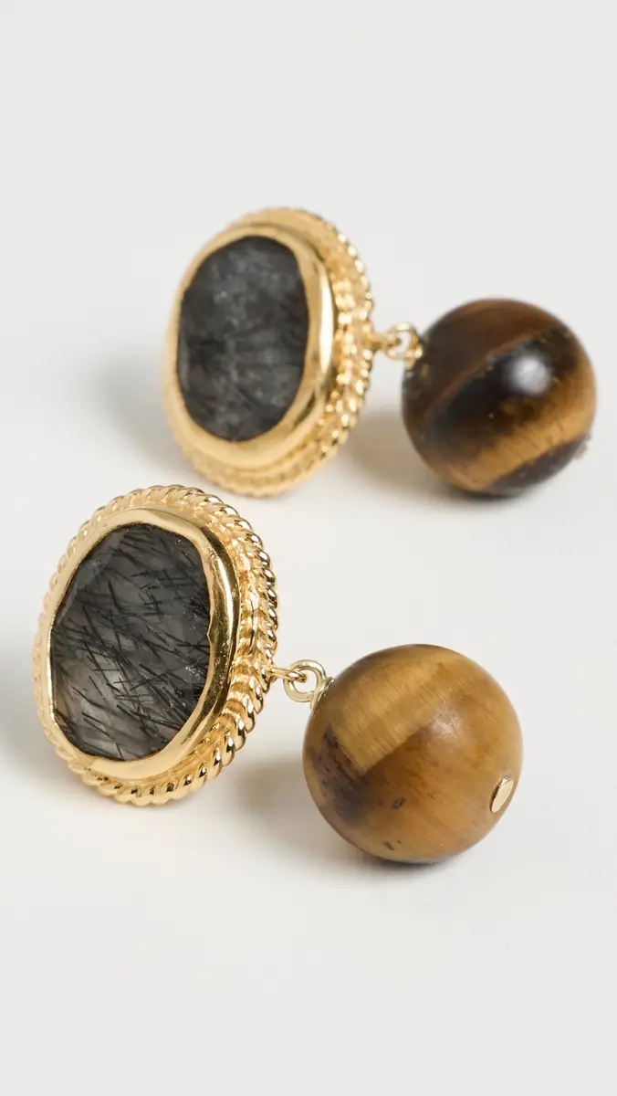 CHAN LUU Black Rutilated Quartz Earrings | Thumbnail 4 CHAN LUU Black Rutilated Quartz Earrings | Thumbnail 4