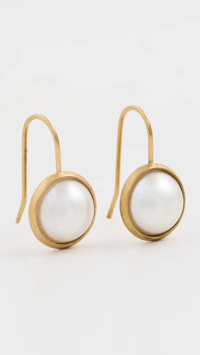 Shashi Bezel Pearl French Hook Earrings | Thumbnail 2 Shashi Bezel Pearl French Hook Earrings | Thumbnail 2