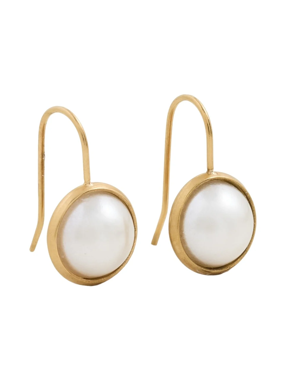 Shashi Bezel Pearl French Hook Earrings