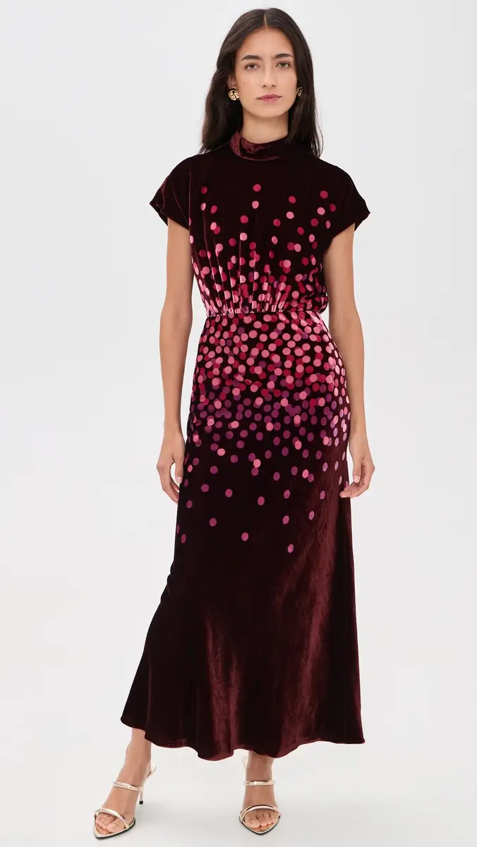 Saloni Fabienne Velvet Dress | Thumbnail 2 Saloni Fabienne Velvet Dress | Thumbnail 2
