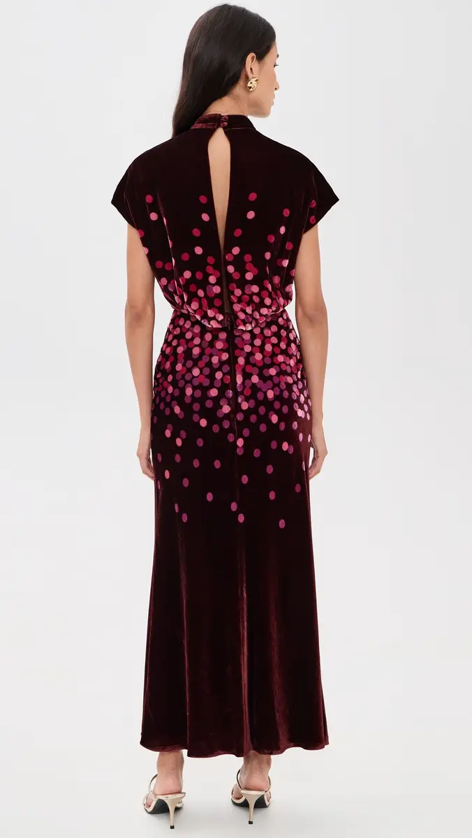 Saloni Fabienne Velvet Dress | Thumbnail 3 Saloni Fabienne Velvet Dress | Thumbnail 3