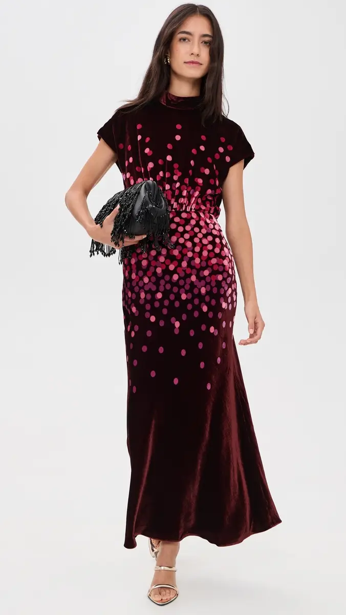 Saloni Fabienne Velvet Dress | Thumbnail 5 Saloni Fabienne Velvet Dress | Thumbnail 5