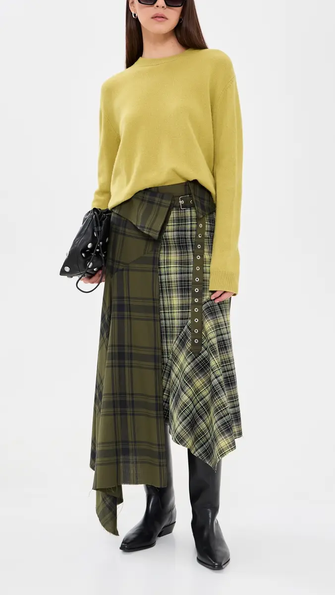 MARQUES ALMEIDA Plaid Folded Belt Wrap Skirt | Thumbnail 2