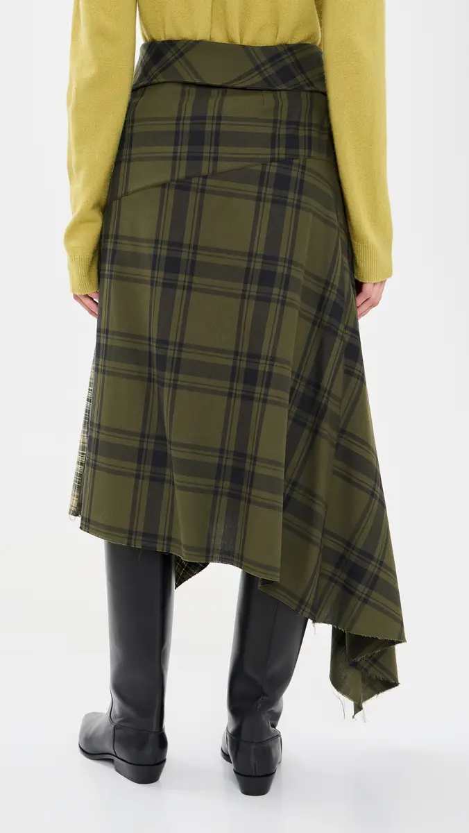 MARQUES ALMEIDA Plaid Folded Belt Wrap Skirt | Thumbnail 4