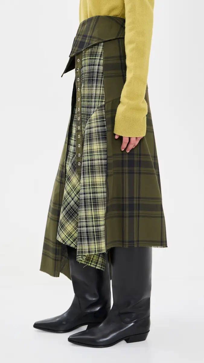 MARQUES ALMEIDA Plaid Folded Belt Wrap Skirt | Thumbnail 5