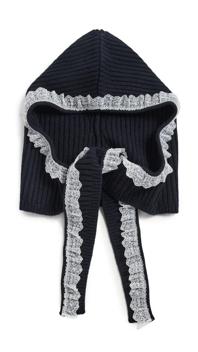 Ganni Compact Wool Lace Balaclava | Thumbnail 6