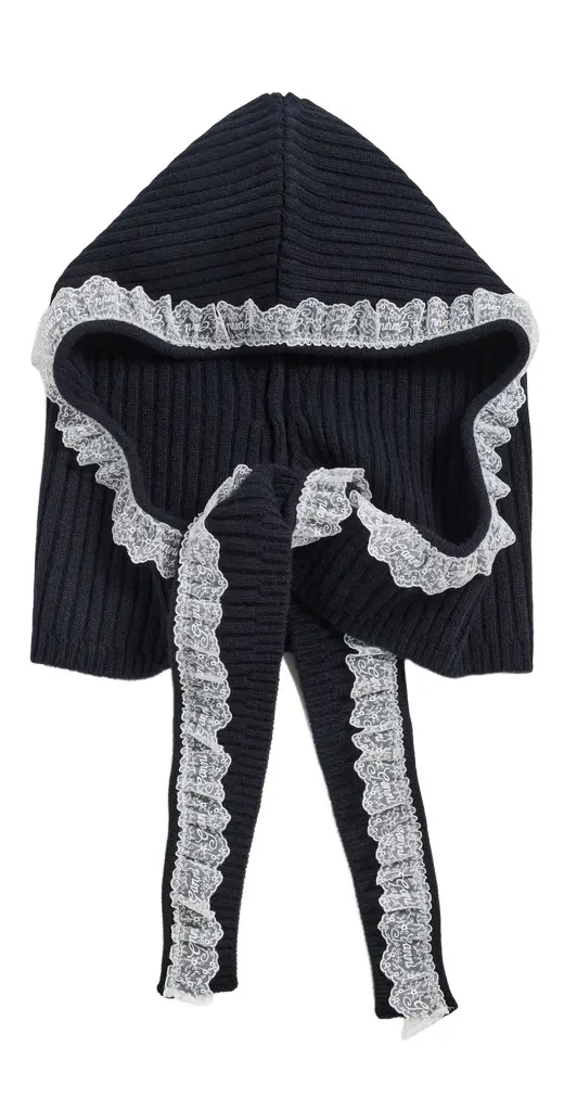 Ganni Compact Wool Lace Balaclava