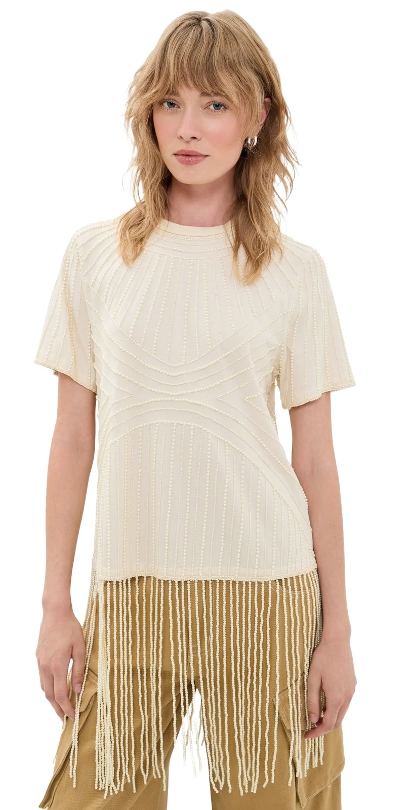 Carlotta Embroidered Fringe Top