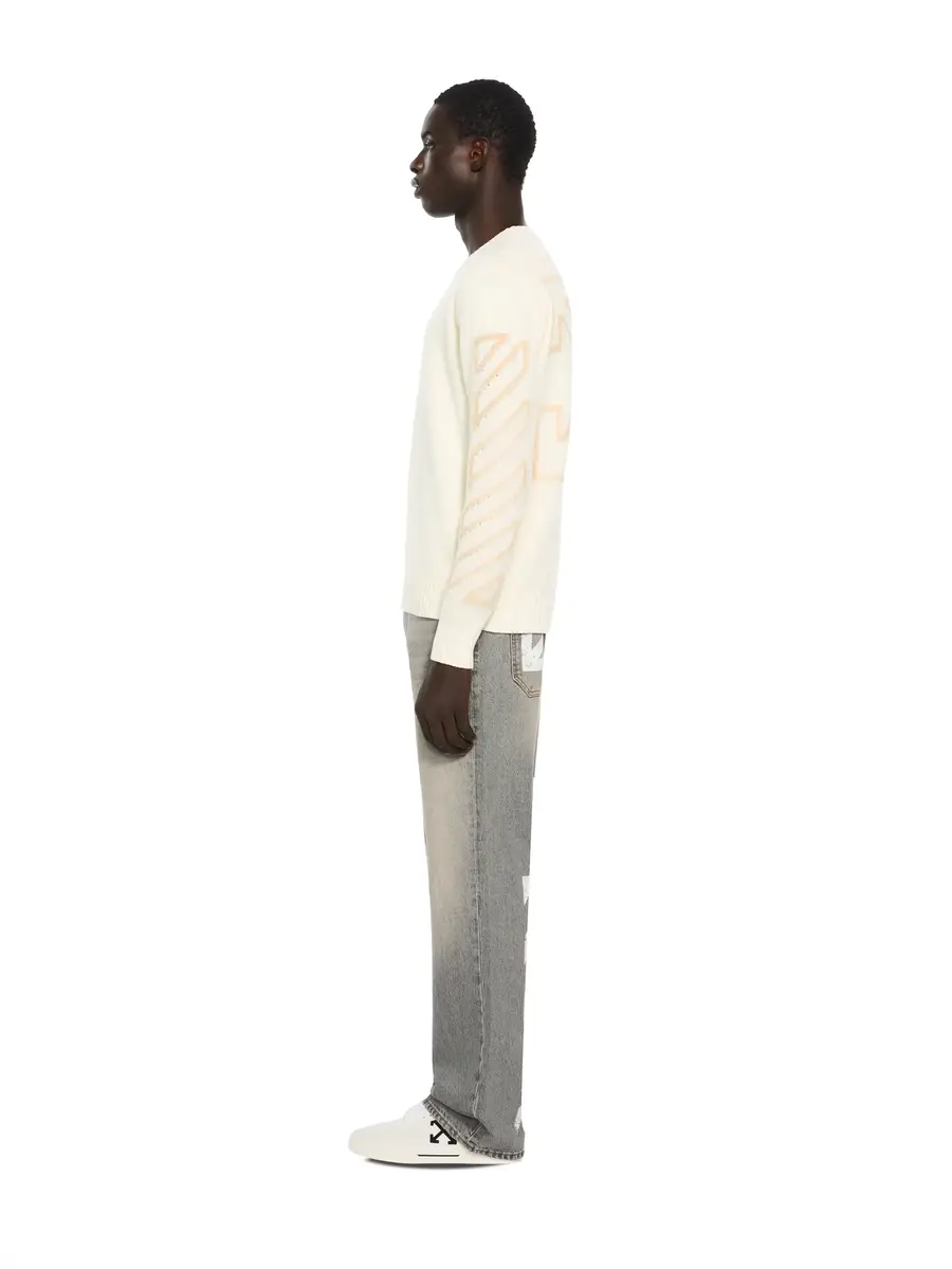 Off-White Diagonal Arrow Fuzzy Knit Crewneck | Thumbnail 3 Off-White Diagonal Arrow Fuzzy Knit Crewneck | Thumbnail 3