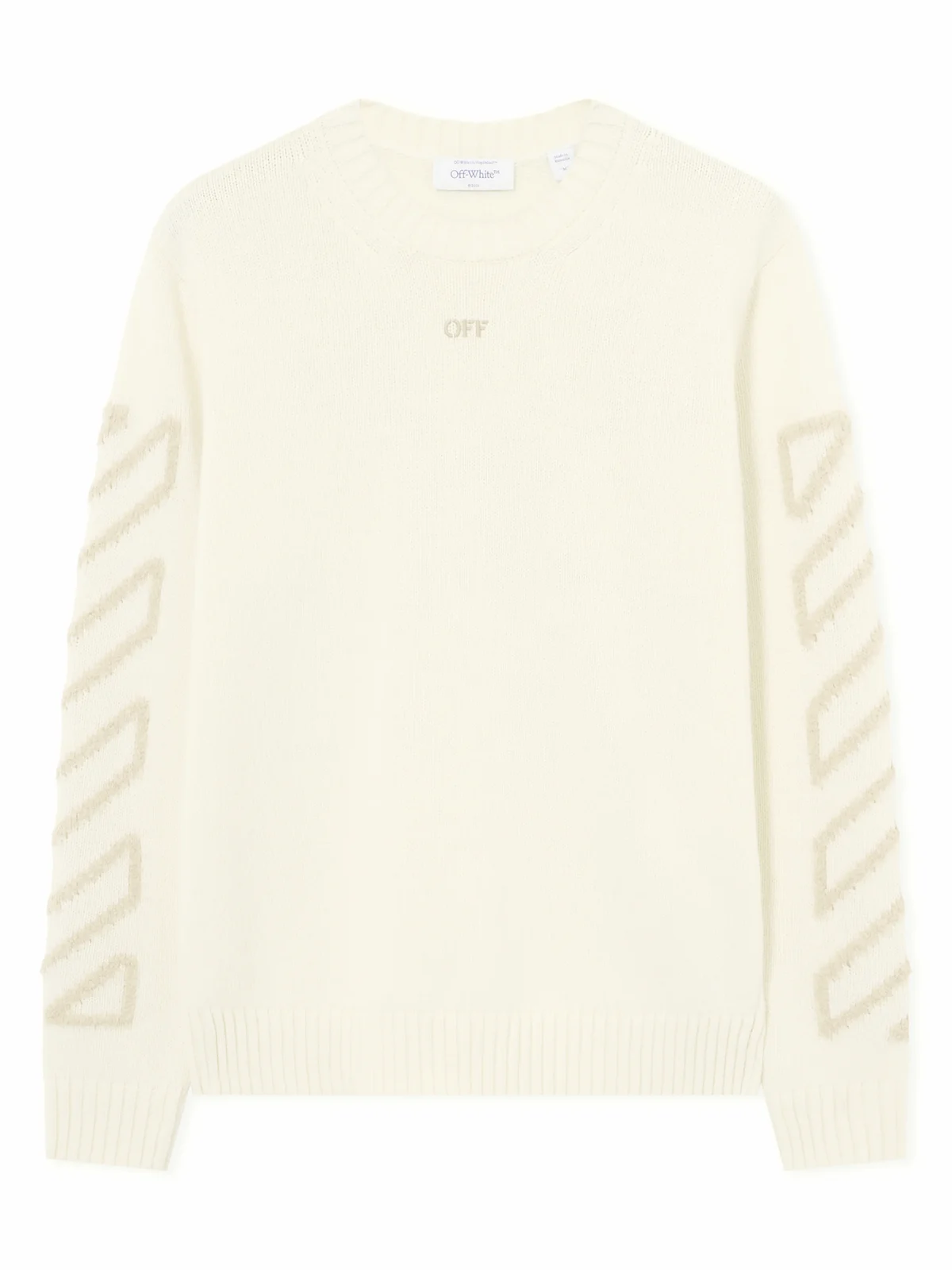 Off-White Diagonal Arrow Fuzzy Knit Crewneck