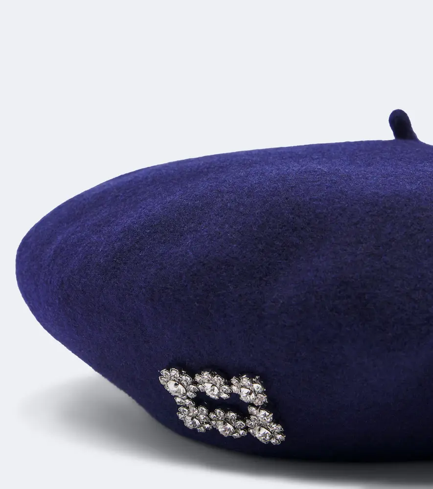 Roger Vivier Crystal-embellished wool beret | Thumbnail 2 Roger Vivier Crystal-embellished wool beret | Thumbnail 2