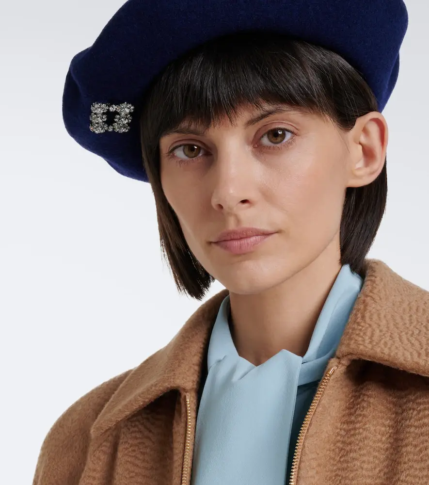 Roger Vivier Crystal-embellished wool beret | Thumbnail 4 Roger Vivier Crystal-embellished wool beret | Thumbnail 4
