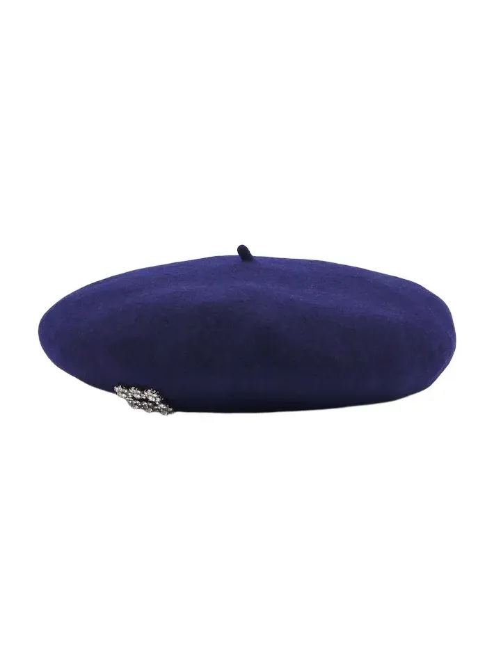 Crystal-embellished wool beret Crystal-embellished wool beret