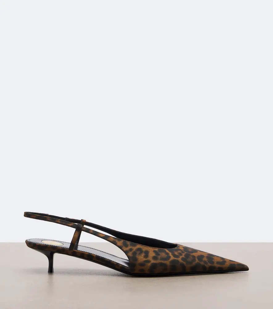 Saint Laurent Secret leopard-print slingback pumps | Thumbnail 3
