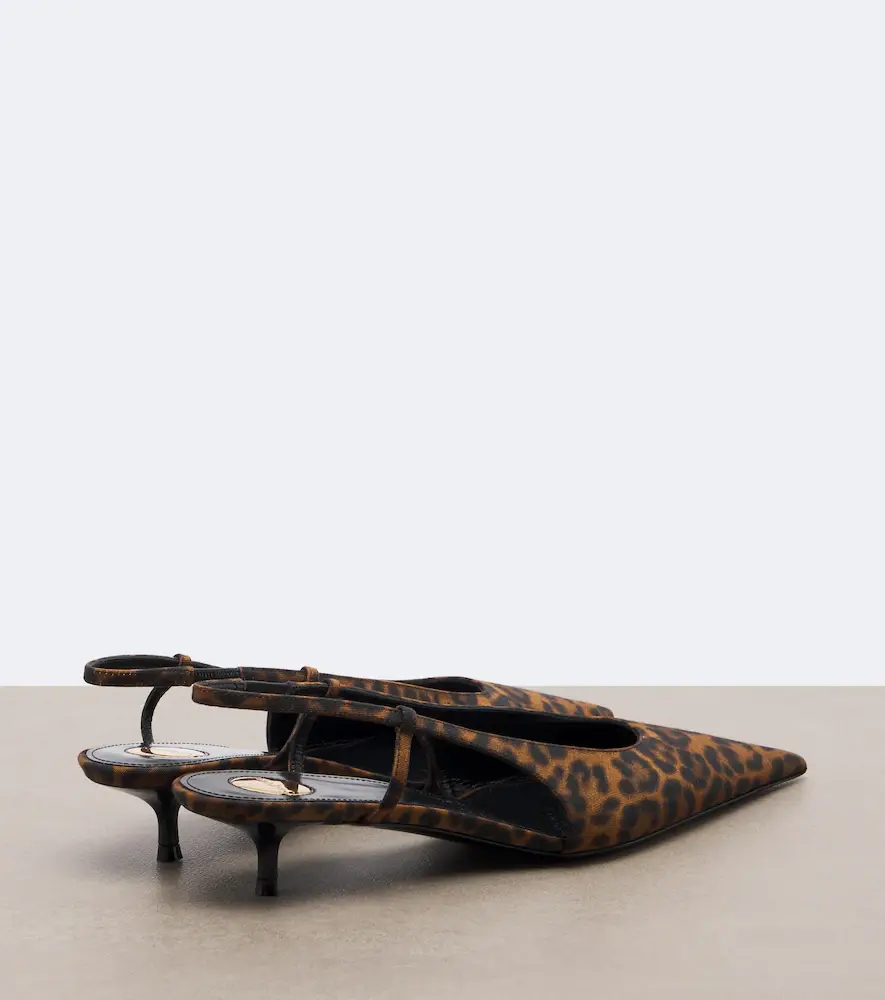 Saint Laurent Secret leopard-print slingback pumps | Thumbnail 4