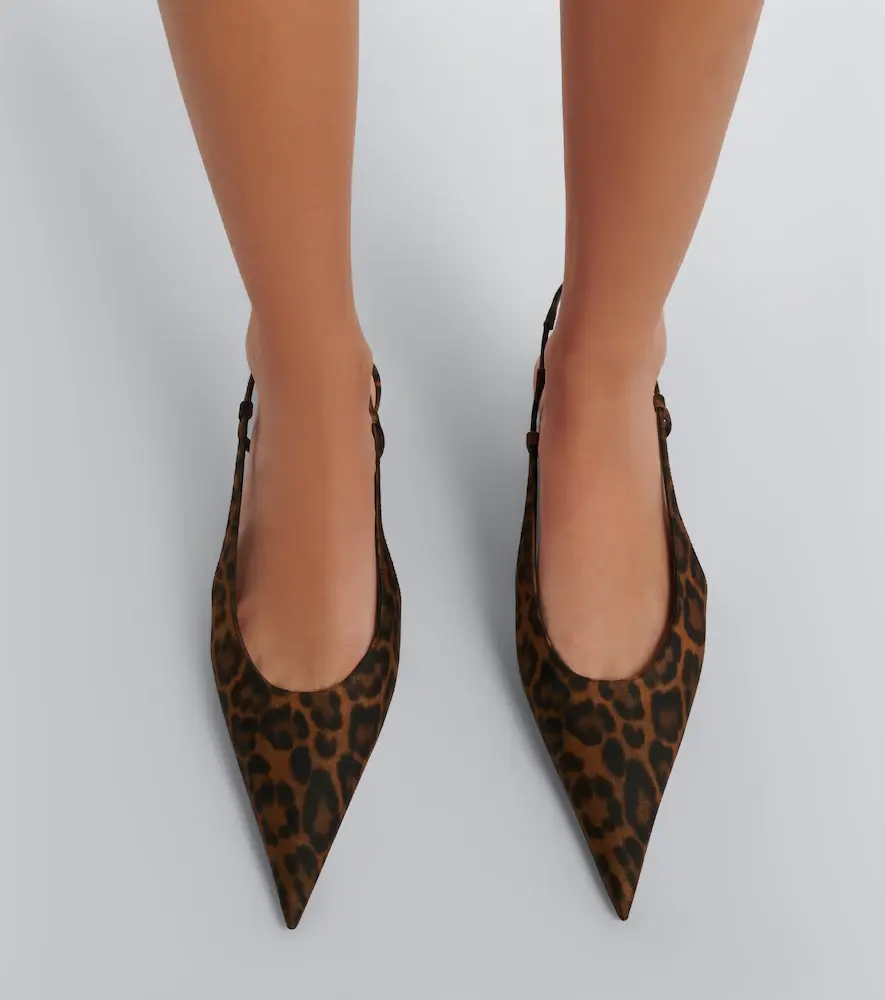 Saint Laurent Secret leopard-print slingback pumps | Thumbnail 5