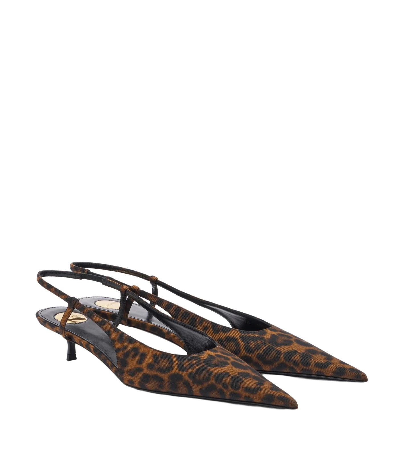 Saint Laurent Secret leopard-print slingback pumps