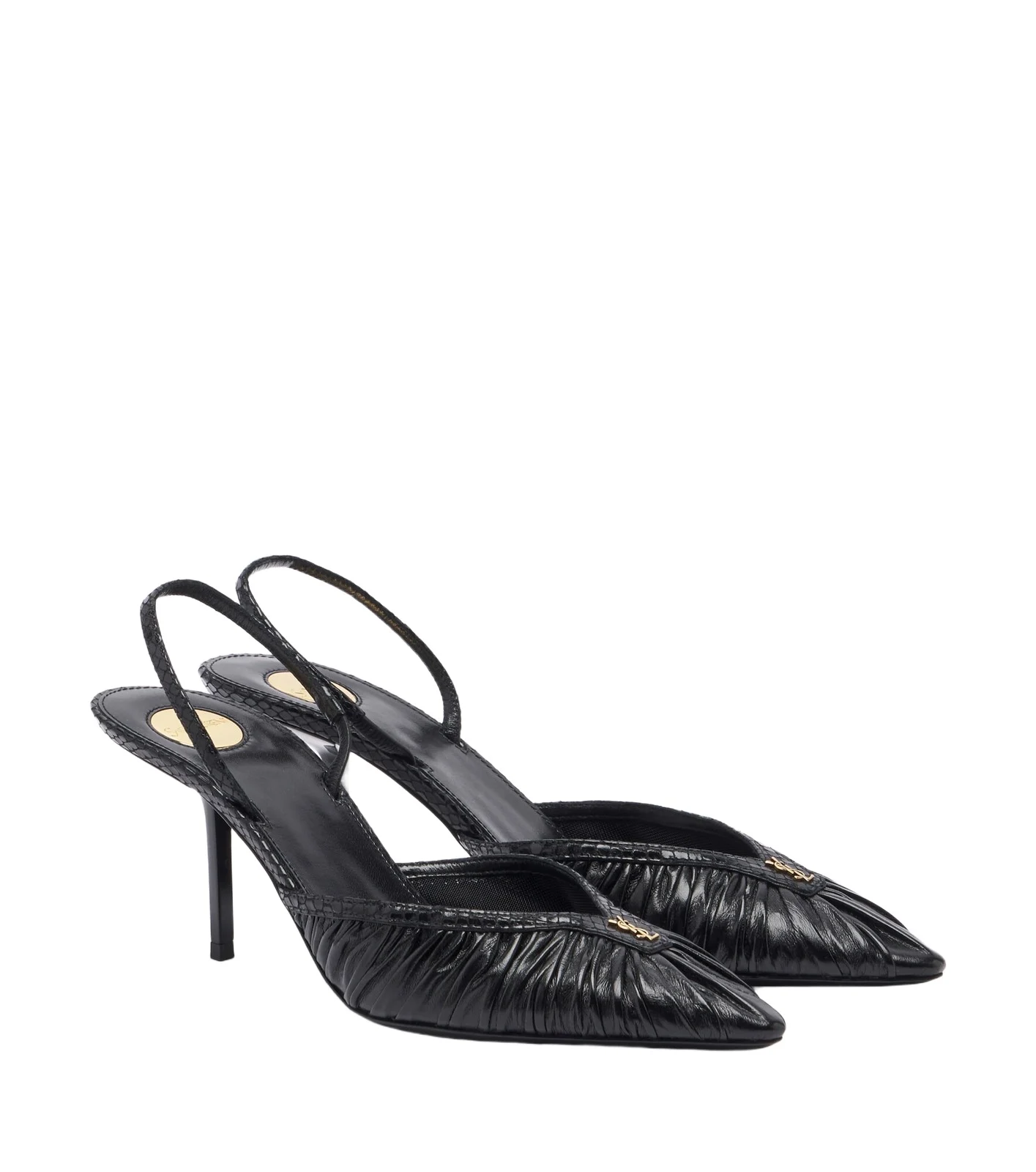 Saint Laurent Folie Cassandre leather slingback pumps