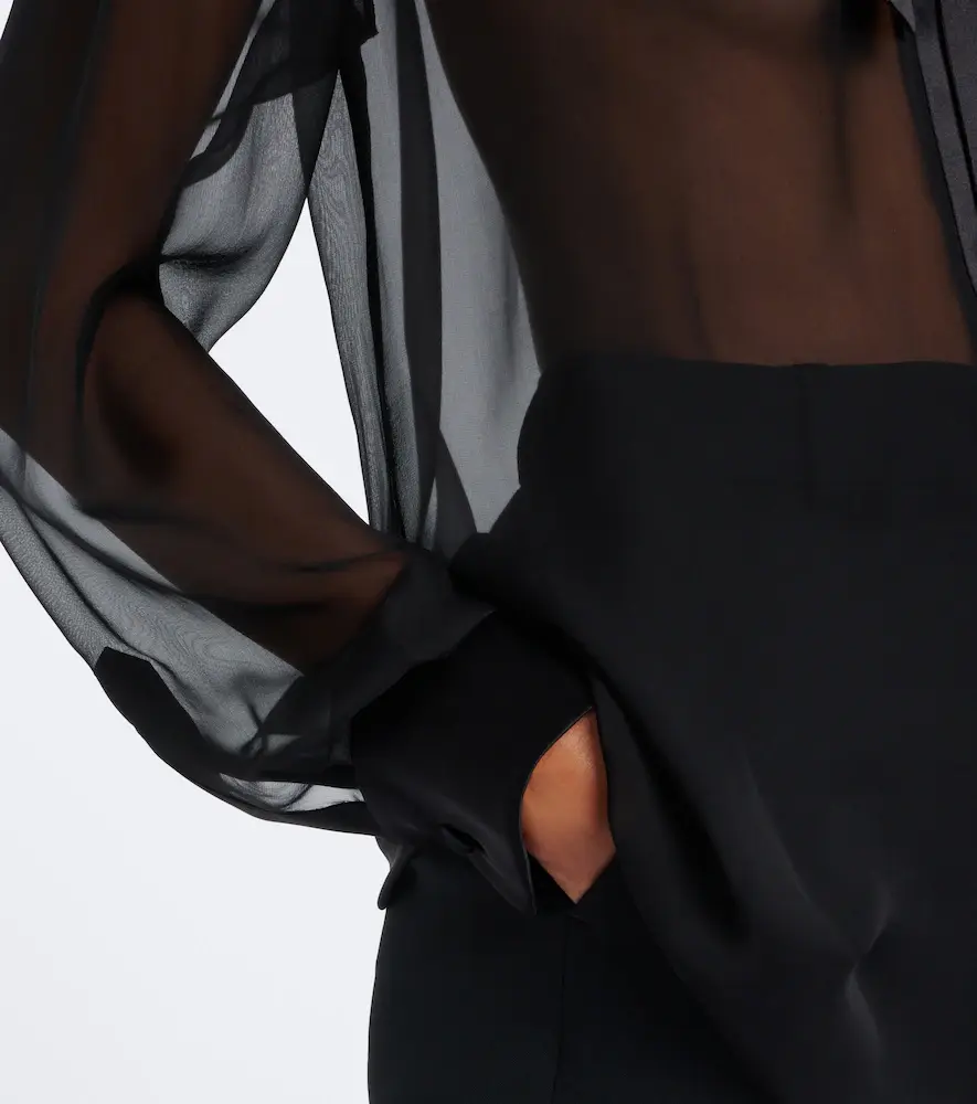 Dolce & Gabbana Sheer tie-neck silk chiffon blouse | Thumbnail 5 Dolce & Gabbana Sheer tie-neck silk chiffon blouse | Thumbnail 5
