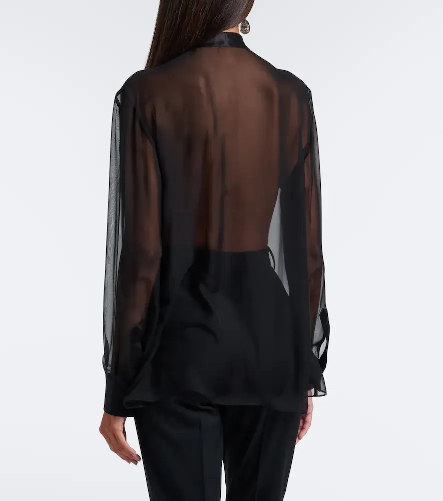 Dolce & Gabbana Sheer tie-neck silk chiffon blouse | Thumbnail 6 Dolce & Gabbana Sheer tie-neck silk chiffon blouse | Thumbnail 6