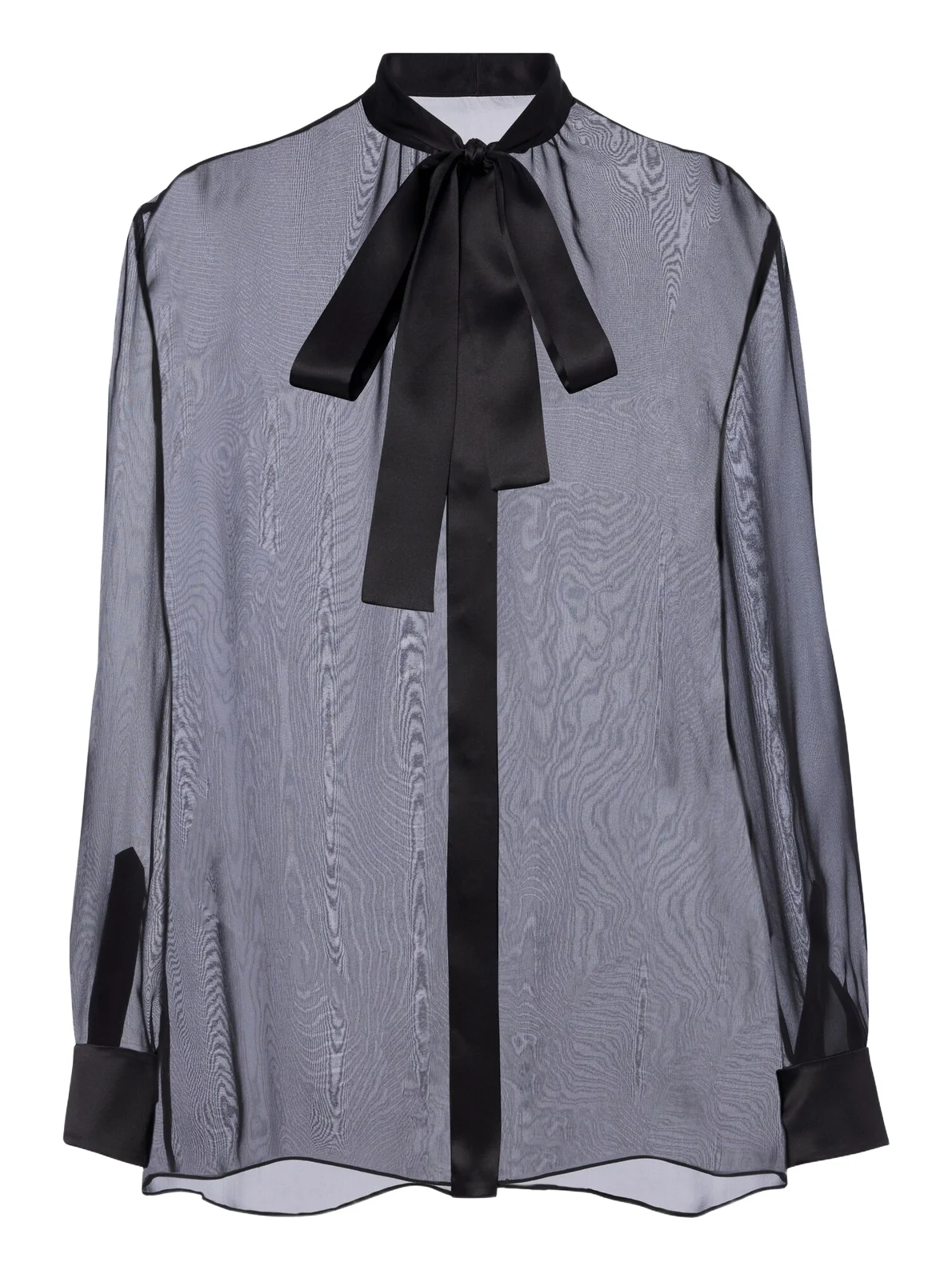 Sheer tie-neck silk chiffon blouse Sheer tie-neck silk chiffon blouse