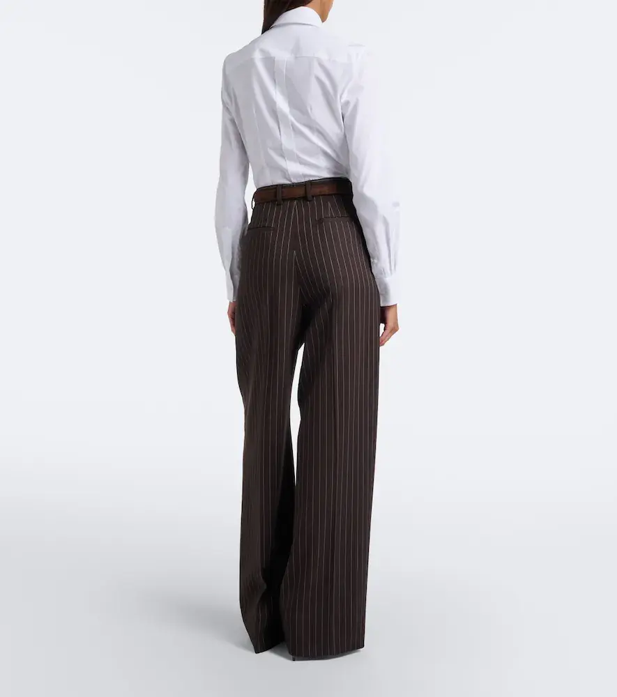 Dolce & Gabbana Pinstripe wool-blend wide-leg pants | Thumbnail 3 Dolce & Gabbana Pinstripe wool-blend wide-leg pants | Thumbnail 3