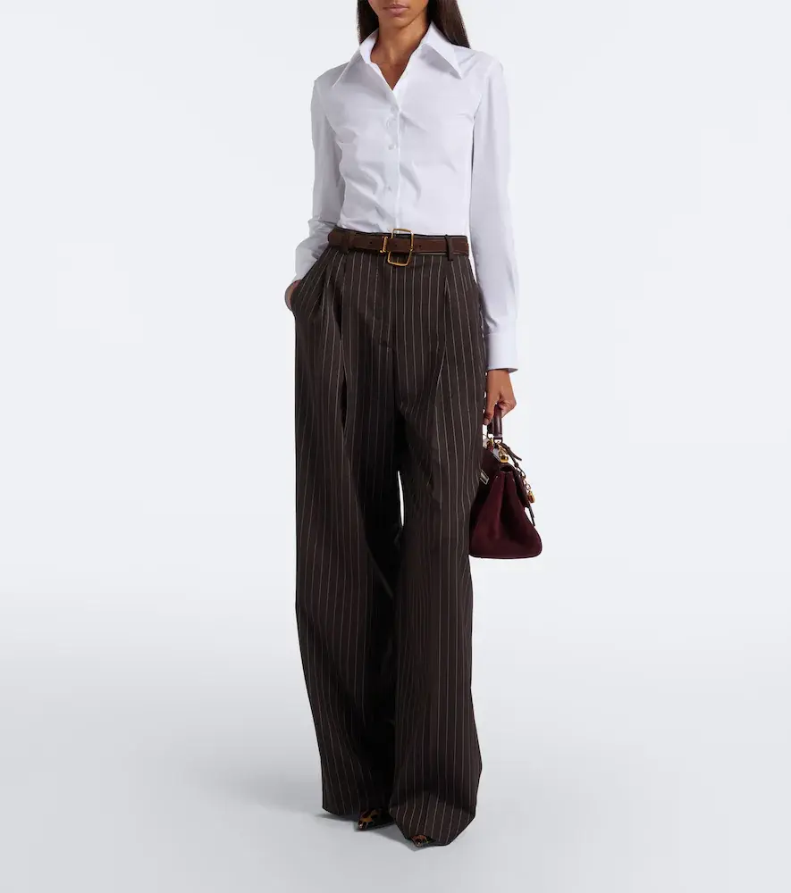 Dolce & Gabbana Pinstripe wool-blend wide-leg pants | Thumbnail 6 Dolce & Gabbana Pinstripe wool-blend wide-leg pants | Thumbnail 6