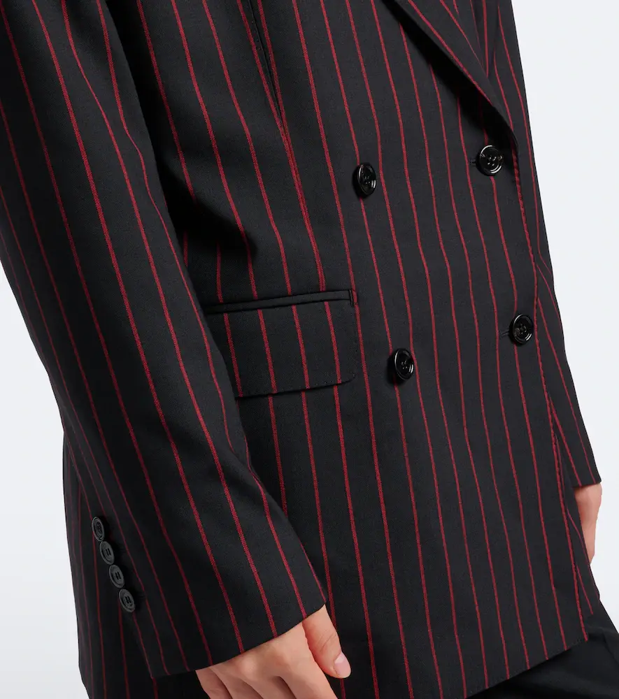 Dolce & Gabbana Chalk stripe wool and cotton-blend blazer | Thumbnail 3