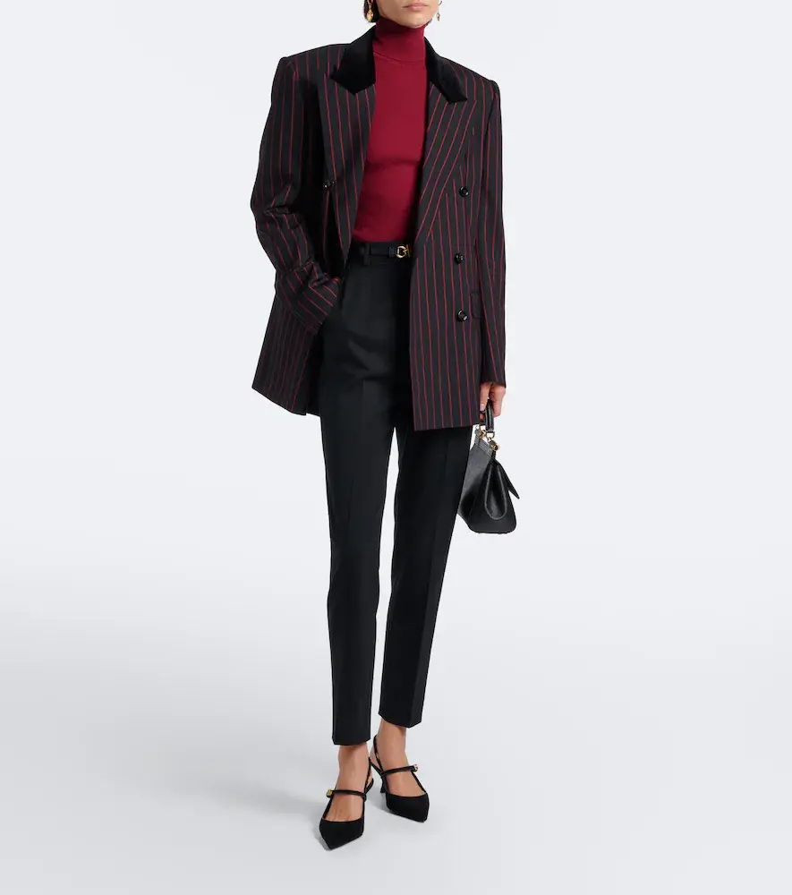 Dolce & Gabbana Chalk stripe wool and cotton-blend blazer | Thumbnail 4