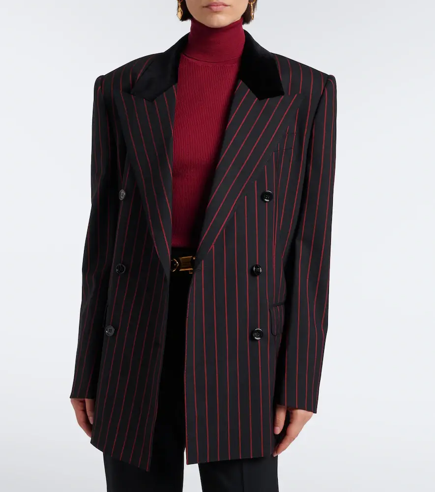 Dolce & Gabbana Chalk stripe wool and cotton-blend blazer | Thumbnail 5