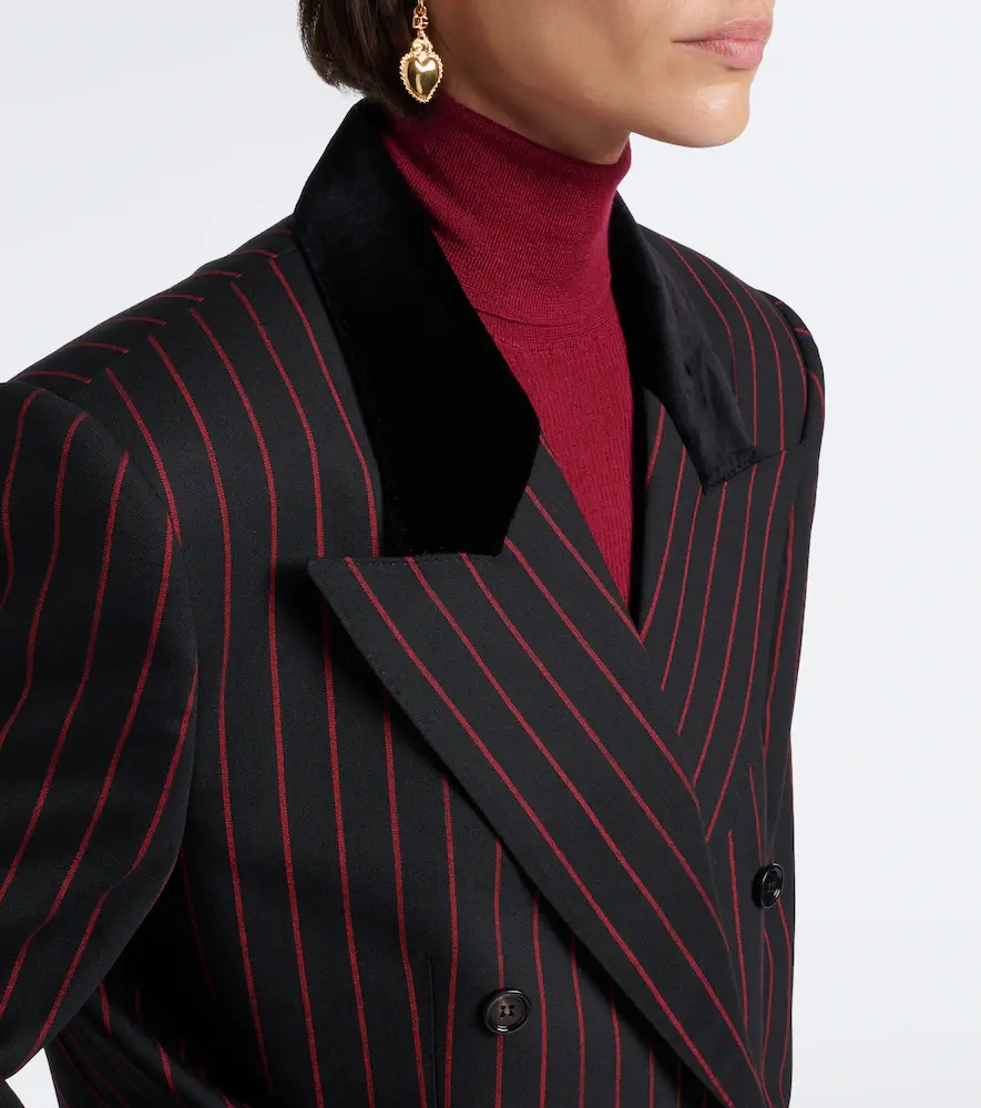 Dolce & Gabbana Chalk stripe wool and cotton-blend blazer | Thumbnail 6
