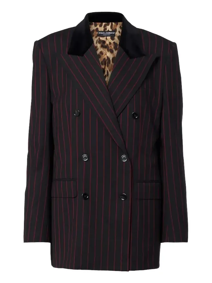 Dolce & Gabbana Chalk stripe wool and cotton-blend blazer