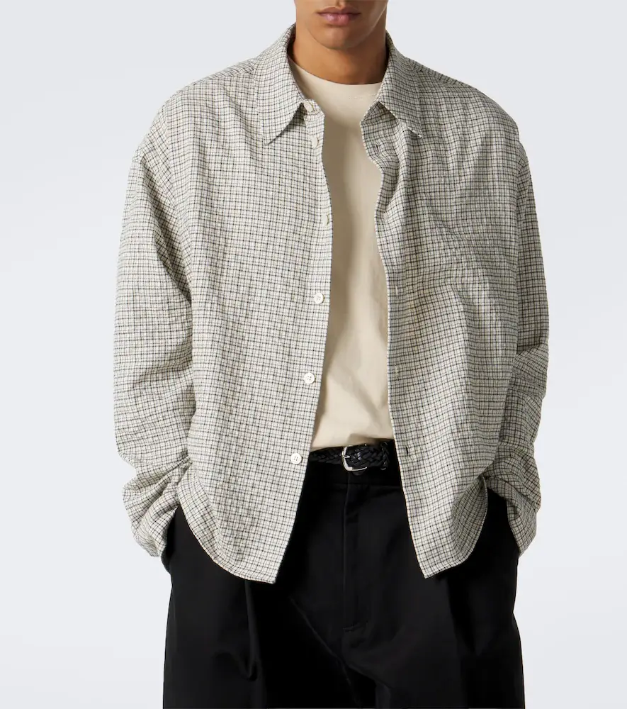 Studio Nicholson Checked cotton shirt | Thumbnail 3 Studio Nicholson Checked cotton shirt | Thumbnail 3