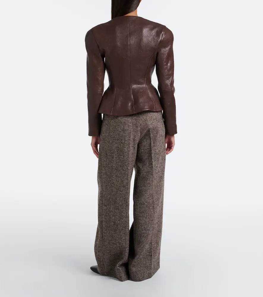 Magda Butrym Herringbone wool-blend wide-leg pants | Thumbnail 6 Magda Butrym Herringbone wool-blend wide-leg pants | Thumbnail 6