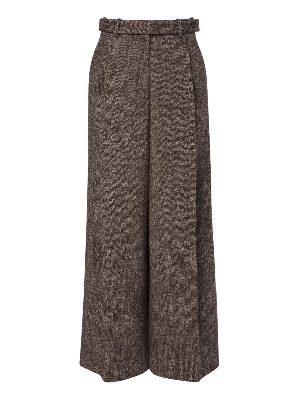 Herringbone wool-blend wide-leg pants Herringbone wool-blend wide-leg pants