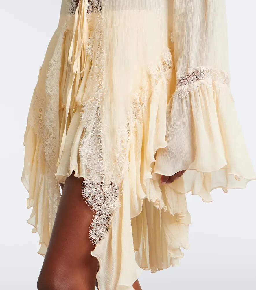 BLUMARINE Asymmetric lace-trimmed blouse | Thumbnail 3 BLUMARINE Asymmetric lace-trimmed blouse | Thumbnail 3